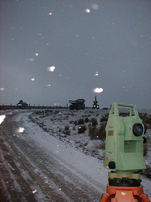 Theodolite at Oak Cottage wind farm